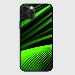 Чехол для iPhone 12 Pro Зеленый яркая текстура, цвет: 3D-черный