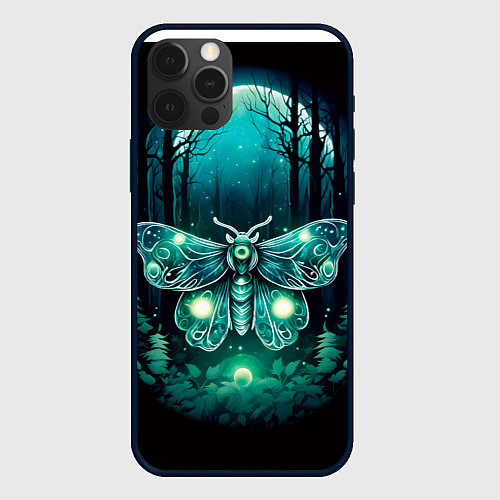 Чехол iPhone 12 Pro Призрачный мотылек / 3D-Черный – фото 1