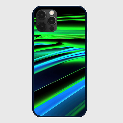 Чехол iPhone 12 Pro Green geometry abstract / 3D-Черный – фото 1