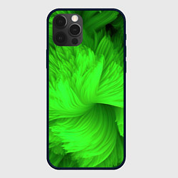 Чехол для iPhone 12 Pro Зеленая объемная абстракция, цвет: 3D-черный