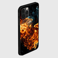 Чехол для iPhone 12 Pro Пламя огня фон, цвет: 3D-черный — фото 2