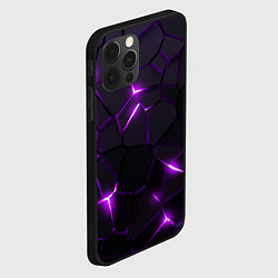 Чехол для iPhone 12 Pro Неоновые плиты с фиолетовым свечением, цвет: 3D-черный — фото 2
