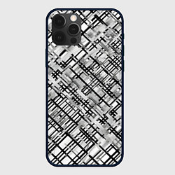 Чехол для iPhone 12 Pro Чёрно-белая сеть, цвет: 3D-черный