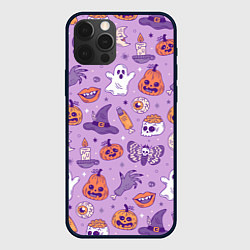 Чехол для iPhone 12 Pro Halloween pattern арт, цвет: 3D-черный