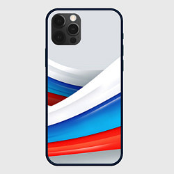 Чехол для iPhone 12 Pro Российские флаги, цвет: 3D-черный
