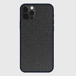 Чехол для iPhone 12 Pro Кожаная текстура, цвет: 3D-черный