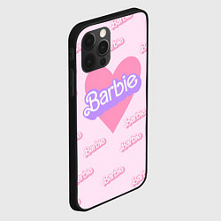 Чехол для iPhone 12 Pro Барби и розовое сердце: паттерн, цвет: 3D-черный — фото 2