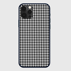 Чехол для iPhone 12 Pro Шахматный чёрно-белый, цвет: 3D-черный