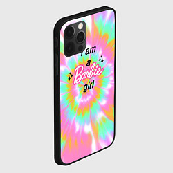 Чехол для iPhone 12 Pro I am a Barbie girl - кислотный тай-дай, цвет: 3D-черный — фото 2