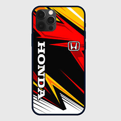 Чехол для iPhone 12 Pro Honda - красный и оранжевый, цвет: 3D-черный