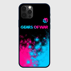 Чехол для iPhone 12 Pro Gears of War - neon gradient: символ сверху, цвет: 3D-черный