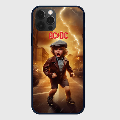 Чехол iPhone 12 Pro ACDC boy / 3D-Черный – фото 1