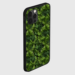 Чехол для iPhone 12 Pro Листья папоротника паттерн, цвет: 3D-черный — фото 2