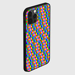 Чехол для iPhone 12 Pro Разноцветные маленькие квадраты, цвет: 3D-черный — фото 2