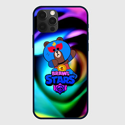 Чехол для iPhone 12 Pro Brawl stars neon teddy, цвет: 3D-черный