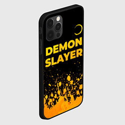 Чехол для iPhone 12 Pro Demon Slayer - gold gradient: символ сверху, цвет: 3D-черный — фото 2