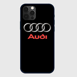 Чехол для iPhone 12 Pro Audi sport на чёрном, цвет: 3D-черный