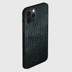 Чехол для iPhone 12 Pro Текстура крокодиловой кожи, цвет: 3D-черный — фото 2
