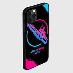 Чехол для iPhone 12 Pro Chainsaw Man - neon gradient, цвет: 3D-черный — фото 2