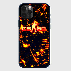 Чехол для iPhone 12 Pro Cs go огненные стиль, цвет: 3D-черный