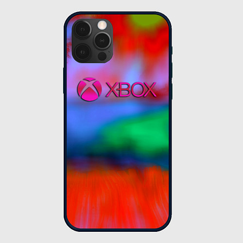 Чехол iPhone 12 Pro Xbox game studio neon / 3D-Черный – фото 1