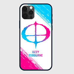 Чехол для iPhone 12 Pro Ozzy Osbourne neon gradient style, цвет: 3D-черный