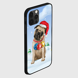 Чехол для iPhone 12 Pro Новогодний мопс, цвет: 3D-черный — фото 2