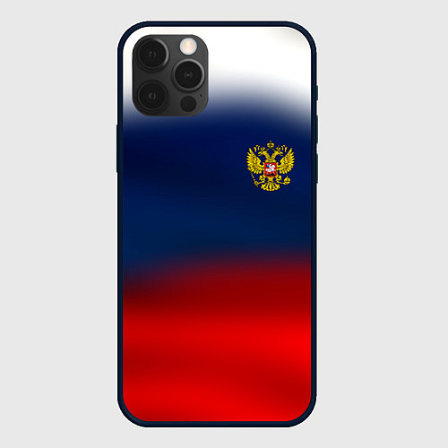 Чехол iPhone 12 Pro Символика России герб / 3D-Черный – фото 1