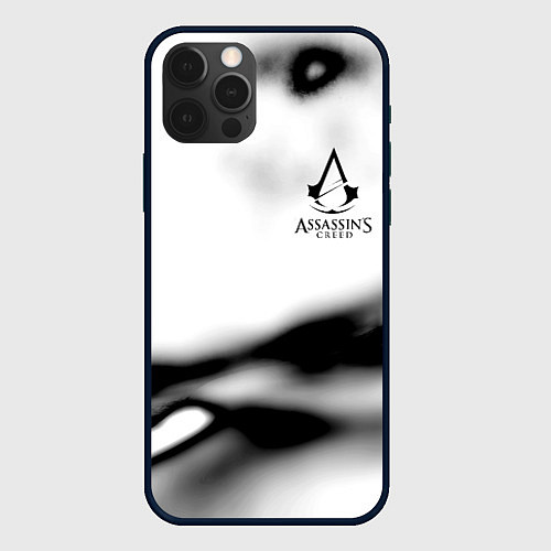 Чехол iPhone 12 Pro Assassins Creed logo texture / 3D-Черный – фото 1