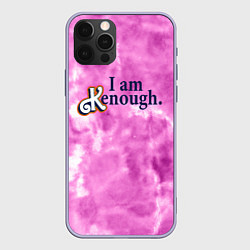 Чехол для iPhone 12 Pro I am kenough - розовый тай-дай, цвет: 3D-светло-сиреневый