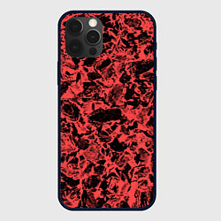 Чехол для iPhone 12 Pro Каменная текстура коралловый, цвет: 3D-черный