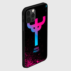 Чехол для iPhone 12 Pro Judas Priest - neon gradient, цвет: 3D-черный — фото 2