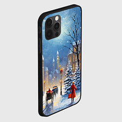 Чехол для iPhone 12 Pro Новогодний городской пейзаж, цвет: 3D-черный — фото 2