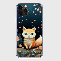 Чехол для iPhone 12 Pro Фэнтезийная лисичка в лесу фолк-арт, цвет: 3D-светло-сиреневый
