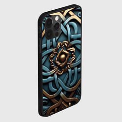 Чехол для iPhone 12 Pro Симметричный орнамент в кельтской стилистике, цвет: 3D-черный — фото 2