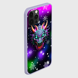Чехол для iPhone 12 Pro Неновый дракон, цвет: 3D-светло-сиреневый — фото 2