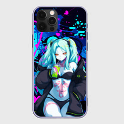 Чехол для iPhone 12 Pro Ребекка и граффити - киберпанк, цвет: 3D-светло-сиреневый