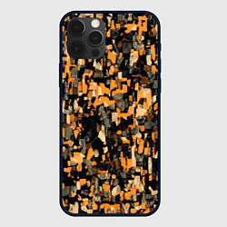 Чехол для iPhone 12 Pro Мазки коричневой краски, цвет: 3D-черный