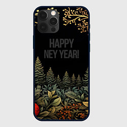 Чехол для iPhone 12 Pro Happy new year black style, цвет: 3D-черный