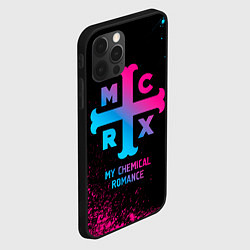 Чехол для iPhone 12 Pro My Chemical Romance - neon gradient, цвет: 3D-черный — фото 2