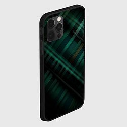 Чехол для iPhone 12 Pro Тёмно-зелёная шотландская клетка, цвет: 3D-черный — фото 2