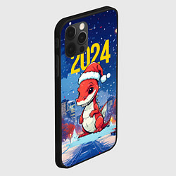 Чехол для iPhone 12 Pro 2024 красный новогодний дракон, цвет: 3D-черный — фото 2