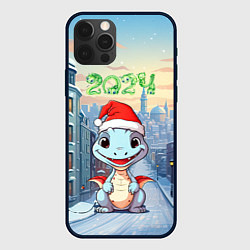 Чехол для iPhone 12 Pro Праздничный дракон 2024, цвет: 3D-черный