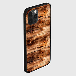 Чехол для iPhone 12 Pro Старая деревянная обшивка, цвет: 3D-черный — фото 2