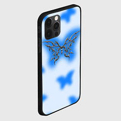 Чехол для iPhone 12 Pro Y2K blue butterfly, цвет: 3D-черный — фото 2