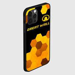 Чехол для iPhone 12 Pro Great Wall - gold gradient посередине, цвет: 3D-черный — фото 2