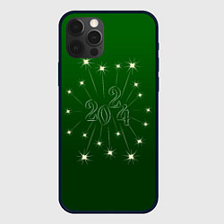 Чехол для iPhone 12 Pro Салют 2024, цвет: 3D-черный