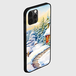 Чехол для iPhone 12 Pro Дорожка к новогоднему дому, цвет: 3D-черный — фото 2