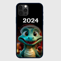 Чехол для iPhone 12 Pro Дракон символ года 2024, цвет: 3D-черный