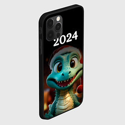 Чехол для iPhone 12 Pro Дракон символ года 2024, цвет: 3D-черный — фото 2